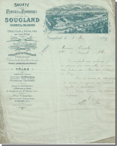 Lettre societé des forges - -, &